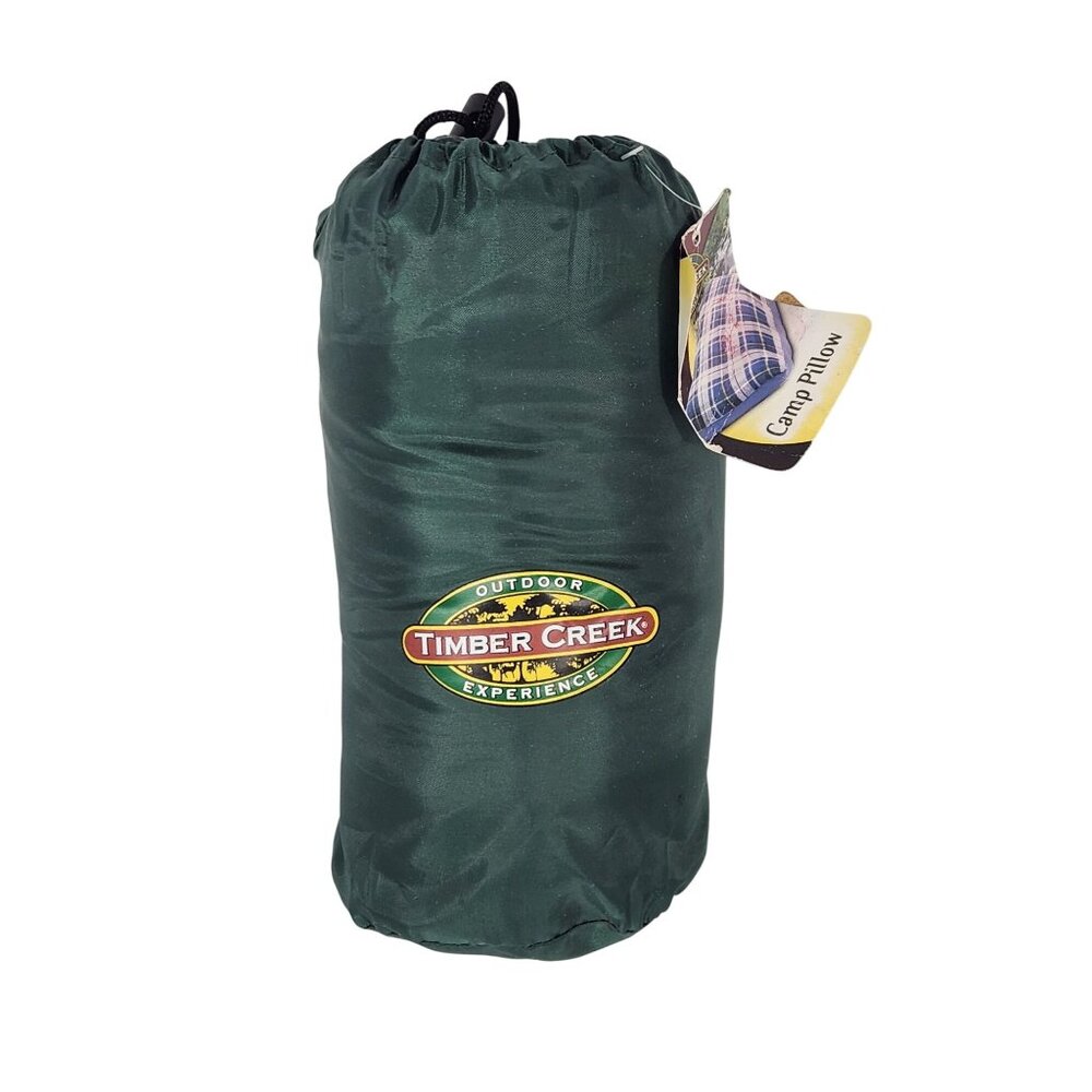Timber Creek  Outdoor Camping Pillow Green Flannel & Nylon w bag NWT 17 X 10 pe